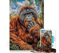Rompecabezas con Retrato de orangután, 1000 Piezas, Juguete para desarrollar la Mente, Juego Relajante, Pieza de colección de Arte de Corte preciso (38x52cm)
