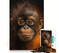 Rompecabezas con Retrato de orangután para Adultos, 1000 Piezas, Juguete de lógica Resistente, Alivio de tensión, Borde Transparente, Regalo Premium (38x26cm)