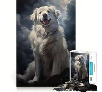 Rompecabezas con Retrato de Perro de montaña de los Pirineos para Adultos, 1000 Piezas, Juguete para ejercitar la Mente, Divertido y Relajante, Ideal para armar, Regalo navideño (38x26cm)