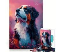 Rompecabezas con Retrato de Perro de montaña San Bernardo para Adultos, 1000 Piezas, Juego Inteligente, patrón para aliviar la tensión, Regalo conmovedor 38x26cm