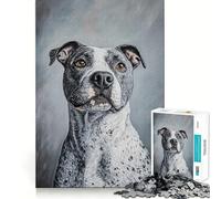 Rompecabezas con Retrato de Pit Bull para Adolescentes, 1000 Piezas, Juguete Inteligente para aliviar el estrés, Borde Afilado, Regalo de cumpleaños (38x52cm)