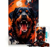 Rompecabezas con Retrato de Rottweiler para Adolescentes, 1000 Piezas, Juguete Inteligente para aliviar el estrés, Borde Afilado, Regalo de cumpleaños (50x75cm)