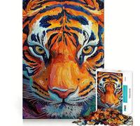 Rompecabezas con Retrato de Tigre, 1000 Piezas, para Adolescentes Juguete para desarrollar la Mente Divertido y Original Diseño para armar Regalo Elegante 50x75cm