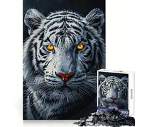 Rompecabezas con Retrato de Tigre Blanco para Adultos, 1000 Piezas, Creativo, para aliviar el estrés, Divertido, con Bordes precisos, Ideal para una Navidad inolvidable (50x75cm)