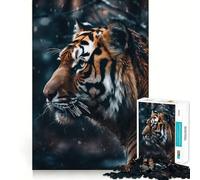 Rompecabezas con Retrato de Tigre de 1000 Piezas para Adolescentes, Juguete Mental para aliviar la ansiedad, Corte Premium, Regalo Elegante 38x52cm