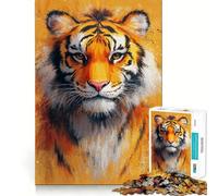 Rompecabezas con Retrato de Tigre de 1000 Piezas para Adolescentes, Juguete Mental para aliviar la ansiedad, Corte Premium, Regalo Elegante 38x26cm