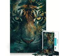 Rompecabezas con Retrato de Tigre Siberiano para Adultos, 1000 Piezas, Juguete para ejercitar la Mente, Divertido, Corte de precisión, 38x26cm