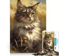 Rompecabezas con Retrato de un Gato Maine Coon para Adolescentes, 1000 Piezas, Wise Think Toy, diversión y Entretenimiento, decoración de Pared con Corte nítido (50x75cm)