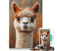Rompecabezas con Retrato de una Linda Alpaca para Adolescentes, 1000 Piezas, Wise Think Toy, Gentle Leisure, Corte Ajustado, Lista de Deseos de Santa Claus (38x52cm)