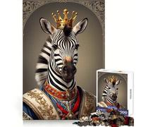 Rompecabezas con Retrato de Zebra King para Adolescentes, 1000 Piezas, fortalecimiento Cerebral, Tiempo Libre Divertido, Encaje Firme, Regalo de Temporada (38x26cm)