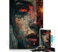 Rompecabezas con Rostro de Mujer,1000 Piezas,Juego de ingenio,Piezas de Ajuste, Actividad Divertida para Toda la Familia (38x52cm)
