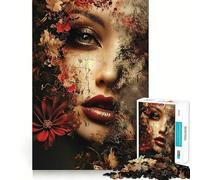Rompecabezas con Rostro de Mujer,1000 Piezas,Juego de Memoria Cerebral, Corte láser,Actividad Absorbente para Noches tranquilas (38x26cm)