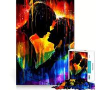 Rompecabezas con Silueta de Amor arcoíris para Adolescentes, 1000 Piezas, Juego Mental, Juguete Relajante, Corte preciso, (38x26cm)