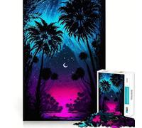 Rompecabezas con Silueta de Palmera de 1000 Piezas para Adolescentes Juguete para desarrollar la Mente y la Capacidad Mental Diseño Divertido y Relajante armar (38x26cm)