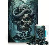 Rompecabezas con símbolos de Calaveras y Serpientes Antiguas para Adolescentes 1000 Piezas Juego Mental Divertido Conexión Limpia y fluida Una Forma Atractiva de Pasar el Tiempo Libre (38x52cm)