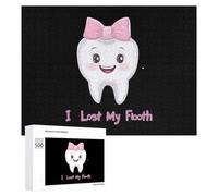 Rompecabezas con texto en inglés "I Lost My First Tooth para adultos, actividades familiares, juegos, decoración del hogar, 500 piezas