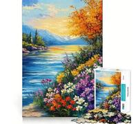 Rompecabezas con Vibrantes paisajes Florales,1000 Piezas,Juego de concentración Mental,Corte de precisión,Bordes Suaves,Juego para Construir Conexiones significativas (38x26cm)