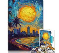 Rompecabezas con Vista a la Ciudad Costera, 1000 Piezas, Ideal para Adolescentes, Ideal para aliviar el estrés, fomentar el Amor en Pareja, 50x75cm