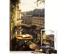 Rompecabezas con Vista a un balcón Parisino para Adultos, 1000 Piezas, Juguete para ejercitar la Mente, diversión en Interiores, Corte de precisión, Regalo navideño (50x75cm)