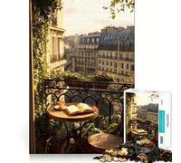 Rompecabezas con Vista a un balcón Parisino para Adultos, 1000 Piezas, Juguete para ejercitar la Mente, diversión en Interiores, Corte de precisión, Regalo navideño (50x75cm)