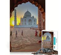 Rompecabezas con Vista al Atardecer del Taj Mahal para Adolescentes, 1000 Piezas, Juguete de lógica, diversión Relajante, Bordes Suaves, Regalo de cumpleaños 38x26cm