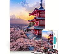 Rompecabezas con Vista del Monte Fuji para Adolescentes,1000 Piezas,Divertido Juego de Memoria,Superficie Lisa sin Rebabas,Regalo de cumpleaños,Juguete para ejercitar la Mente (38x26cm)