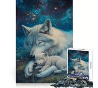 Rompecabezas Corazón de Lobo en el Mar de Estrellas para Adultos, 1000 Piezas, Ejercicio Mental, Entretenimiento Tranquilo, Tamaño (38x52cm)