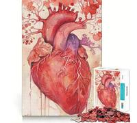 Rompecabezas Corazón Humano en Acuarela de 1000 Piezas para Adolescentes Juego para Estimular la Mentalidad Montaje Firme y Seguro Actividad Divertida para la Familia (50x75cm)