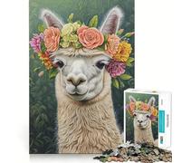 Rompecabezas Corona de Flores de Alpaca 1000 Piezas Juego Que Estimula el Cerebro Ajuste Espacios Espacios Entretenimiento Acogedor para Interiores para Todos (38x26cm)