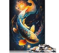 Rompecabezas Cosmic Koi 3, Rompecabezas Rectangular de Papel Entrelazado preciso para Adultos y niños, 1000 Piezas (75 x 50 cm)
