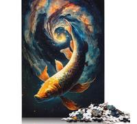 Rompecabezas Cosmic Koi 9, Juguete de relajación, Rompecabezas Rectangular de Papel para niño o niña, Regalo para el Día del Padre, 1000 Piezas (75 x 50 cm)
