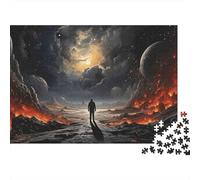 Rompecabezas Cosmic Wanderer de 1000 Piezas, Figura Solitaria bajo la Luna, para Adultos, Juego Educativo, Hermosa decoración, difícil, desafiante, para, cumpleaños, 70x50cm