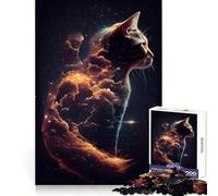 Rompecabezas cósmico difícil con diseño de Gato Espacial para Adultos, 1000 Piezas, Mejora la Memoria, relaja la Mente, Bordes Afilados, Regalo Elegante (38x52cm)