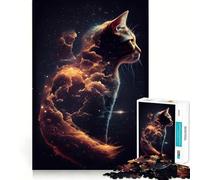 Rompecabezas cósmico difícil con diseño de Gato Espacial para Adultos, 1000 Piezas, Mejora la Memoria, relaja la Mente, Bordes Afilados, Regalo Elegante (38x52cm)