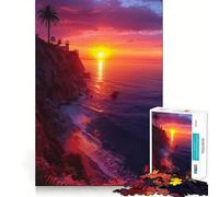 Rompecabezas Costa al Atardecer de 1000 Piezas para Adolescentes Juguete de lógica Clara Pasatiempo Tranquilo Corte Perfecto Regalo clásico 50x75cm