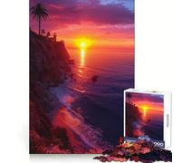 Rompecabezas Costa al Atardecer para Adultos 1000 Piezas Refuerza la Memoria Relajante Divertido Borde de Calidad Un Regalo Encantador 38x26cm