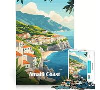 Rompecabezas Costa Amalfitana Italia 1000 Piezas para Adultos Juego de Memoria Divertido Juego de Corte Experto Artesanía Relajante Actividad grupal para Interiores (38x26cm)