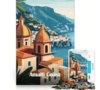 Rompecabezas Costa Amalfitana Italia 1000 Piezas para Adultos Juego para estimular la Memoria Juego de Corte de Calidad Profesional Actividad conmovedora para Compartir (38x52cm)