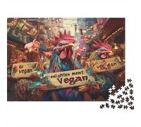 Rompecabezas Creativo de Papel 1000 Piezas Gallo para Adultos Tema Vegano Decoración Relajante Regalo Original 38x26cm/1000pcs