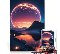 Rompecabezas Crepúsculo Celestial sobre Aguas Serenas para Adolescentes,1000 Piezas,Ejercicio Mental,Diversión Pacífica,Corte Exacto, Único (50x75cm)