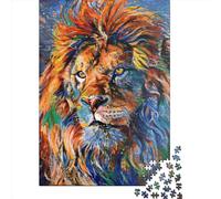 Rompecabezas Cuadrado Abstracto de 1000 Piezas con diseño de león para Adultos. Juego Educativo de Papel. Medidas: 38 x 26 cm / 1000 Piezas.