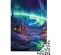 Rompecabezas Cuadrado Aurora de 1000 Piezas para Adultos, Rompecabezas de Madera, Juguete Decorativo para Pared, 38 x 26 cm / 1000 Piezas