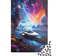 Rompecabezas Cuadrado Creativo de 1000 Piezas con diseño Abstracto de Naves espaciales para Adultos y Juego Educativo de Rompecabezas de Madera para Adultos 1000 Piezas (75x50cm)