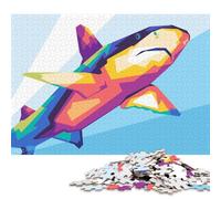 Rompecabezas Cuadrado Creativo de 1000 Piezas con diseño de Ballena Pop Art para Adultos, Juguete de Rompecabezas de Madera, Juego Intelectual de 1000 Piezas (75x50cm)