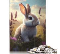 Rompecabezas Cuadrado Creativo de 1000 Piezas con diseño de Conejos del Bosque para Adultos. Juego de Rompecabezas de Madera, Juguete e Ingenioso. 1000 Piezas (75x50cm)