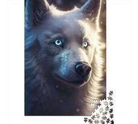 Rompecabezas Cuadrado Creativo de 1000 Piezas con diseño de Lobo, Ideal para Adultos aliviar el estrés. Un Regalo navideño único. Medidas: 38 x 26 cm / 1000 Piezas.