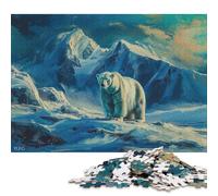 Rompecabezas Cuadrado Creativo de 1000 Piezas con diseño de Oso Polar en Svalbard para Adultos. Rompecabezas de Madera desafiante de 1000 Piezas (75 x 50 cm).