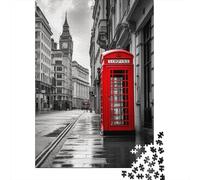 Rompecabezas Cuadrado Creativo de 1000 Piezas con Escena callejera de Londres para Adultos y Rompecabezas de Madera, Juego Educativo para Adultos 1000 Piezas (75x50cm)