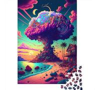 Rompecabezas Cuadrado Creativo de 1000 Piezas con Forma de árbol Grande y Colorido para Adultos, Juguete de Rompecabezas de Madera, Juego Intelectual de 1000 Piezas (75x50cm)