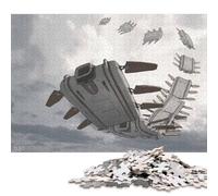 Rompecabezas Cuadrado Creativo de 1000 Piezas con Forma de Tenia para Adultos y Rompecabezas de Madera, Juego Educativo para Adultos de 1000 Piezas (75x50cm)